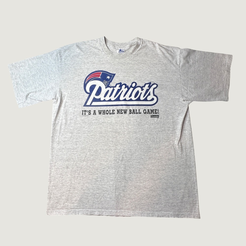 Vintage New England Patriots T-Shirt Mens XL Grey NFL Football 1993 Starter USA